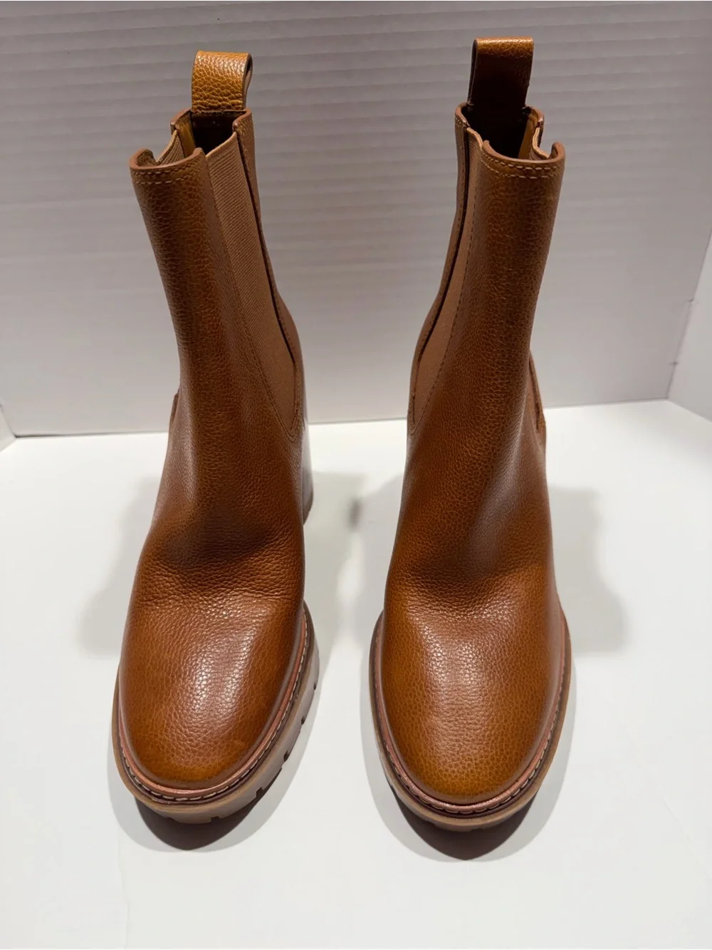 Tory Burch Camel Lug Ankle Boots